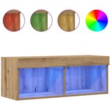 vidaXL TV omarica Artisan hrast Inženirski les z LED lučmi Velik | Shoptok.si