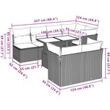  8-dijelni set vrtnih sofa od poliratana s jastucima bež | shoptok.hr