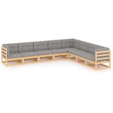  Sedežna garnitura 8-delna z blazinami trdna borovina | Shoptok.si