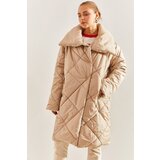 Bianco Lucci Women's Metal Buttoned Diamond Patterned Oversize Puffer Coat | Shoptok.si
