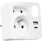 razdelnik: 2 utičnice, USB-C i USB-A, LED osvetljenje 0,5 W/230 V, 3000 K