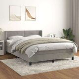  Box spring postelja z vzmetnico svetlo siva 140x200 cm žamet, (20725255) Cene