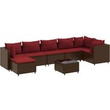  8-dijelna vrtna garnitura s jastucima smeđa od poliratana | shoptok.hr