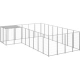 vidaXL Pasji boks srebrn 10,89 m² jeklo, (20799196) | Shoptok.si