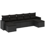 vidaXL Vrtna sedežna garnitura 7-delna z blazinami črn poli ratan, (21033384) | Shoptok.si