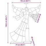 vidaXL Osvetljen kot Toplo bela 116 x 29 x 158,5 cm Poliester | Shoptok.si