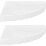 vidaXL Plutajuće kutne police 2 kom sjajne bijele 35 x 35 x 3,8 cm MDF | shoptok.hr
