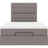 vidaXL Otomanski posteljni okvir z vzmetnico taupe 120x200 cm blago | Shoptok.si
