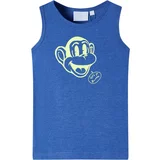 vidaXL Otroška majica brez rokavov modra melange 104