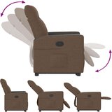  Naslanjač s funkcijo vstajanja rjavo blago | Shoptok.si