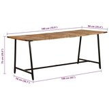 vidaXL Jedilna miza 180x90x75 cm trden mangov les | Shoptok.si