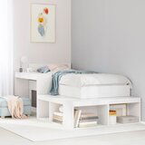 Maison Chic Posteljni okvir - Enojna postelja - Postelja za odrasle brez vzmetnice bel 75x190 cm trdna borovina-J11597, (21763024) | Shoptok.si