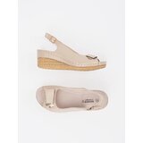 GOODIN Beige low wedge sandals | Shoptok.si