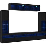  Set TV komoda S LED lampica 6 pcs Crni hrast Konstruirano drvo | shoptok.hr