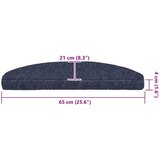 Prostirke za stepenice, samoljepljive, 20 kom., 65x21x4 cm, plave, poluokrugle, velike | shoptok.hr