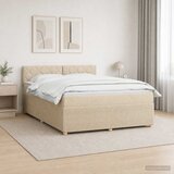  Boxspring krevet s madracem Krem 180 x 200 cm Tkanina - Krem 180 x 200 cm Dizajn s rombovima | shoptok.hr