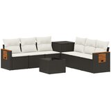  Set sofe 8 kom. Crna i krem-bijela Poli Rattan i čelik | shoptok.hr