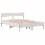 The Living Store Posteljni okvir brez vzmetnice bel 140x200 cm trdna borovina - Posteljni Okvir, (21450670) | Shoptok.si