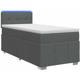  Boxspring krevet s madracem Tamnosiva 90 x 200 cm Tkanina - Tamnosiva 90 x 200 cm Prošiveno gumbima | shoptok.hr