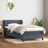 Box spring krevet s madracem tamnosivi 90x220 cm baršunasti | shoptok.hr