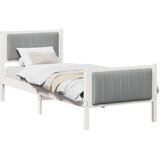  Okvir kreveta s uzglavljem Bijela i svijetlosiva 80 x 200 cm | shoptok.hr