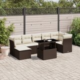  8-dijelni set vrtnih sofa s jastucima smeđi od poliratana | shoptok.hr