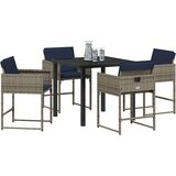  Komplet za jedilnico v vrtu z blazino 5 pcs Siva Poly ratan, (5000045298) | Shoptok.si