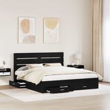 Krevetna konstrukcija Crni hrast 180 x 200 cm Konstruirano drvo | shoptok.hr
