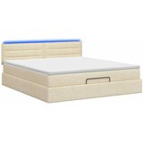  Krevet od pjene s madracem i LED-om Krem 160 x 200 cm Tkanina - Krem 160 x 200 cm Dizajn linija | shoptok.hr