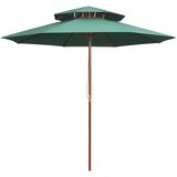 vidaXL Dvojni senčnik 270x270 cm lesen drog zelene barve | Shoptok.si