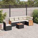 vidaXL 7-dijelni set vrtnih sofa od poliratana s jastucima crni | shoptok.hr