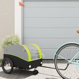 vidaXL Kolesarska prikolica črna in zelena 30 kg železo | Shoptok.si