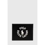 Polo Ralph Lauren Usnjen etui za kartice črna barva