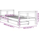  Okvir za dječji krevet s ladicama 80 x 200 cm masivna borovina | shoptok.hr