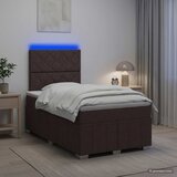  LED okvir za krevet s madracem Tamno smeđa 120 x 190 cm Tkanina | shoptok.hr