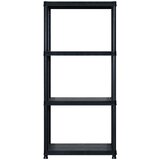 Police za pohranu s 4 razine crne 122 x 30 5 x 130 cm plastične | shoptok.hr
