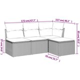  4-dijelni set vrtnih sofa od poliratana s jastucima sivi | shoptok.hr