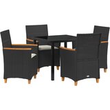 vidaXL set od 5 vrtnih stolica s jastučićima Crni poli rattan | shoptok.hr
