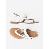 Shelvt White and silver sandals with a wide strap | Shoptok.si