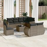 vidaXL 9-dijelni set vrtnih sofa od poliratana s jastucima sivi | shoptok.hr