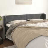 vidaXL Vzglavje z ušesi temno sivo 183x23x78/88 cm žamet | Shoptok.si