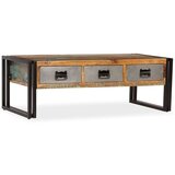 vidaXL Klubska mizica s 3 predali trden predelan les 100x50x35 cm | Shoptok.si