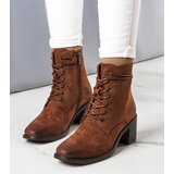 Gemre Brown lace-up ankle boots Sanlow | Shoptok.si