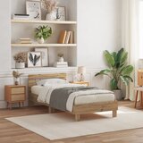 vidaXL Krevet s LED svjetlima Artisan hrast 90x200 cm inženjerski drvo Cijene