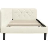  Kutni okvir kreveta Krema 100 x 200 cm Baršun | shoptok.hr