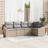 vidaXL set od 5 vrtnih sofa s jastučićima bež Poly ratan | shoptok.hr