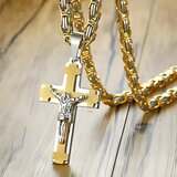 IZMAEL Muški Ogrlica BE-38742 - Tip2 / Zlatna / Srebrna / 70cm | shoptok.hr