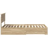  Krevetna konstrukcija s ladicama Hrast sonoma 100 x 200 cm | Eponuda.com