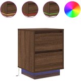 Maison Chic Nočna omarica - Nočna miza z LED svetili rjavega hrasta 38x34x50 cm, (21688524) Cene
