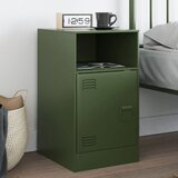  The Living Store Nočna omarica olivno zelena 34,5x39x62 cm jeklo - Nočna Omarica, (21456449) Cene